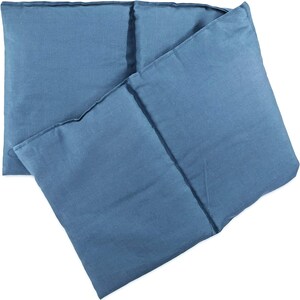 Grain pillow 60 x 20 cm 4-chamber | light blue | Heat/cold pack for microwave/oven/freezer, e.g. cherry stone, spelt, and much more