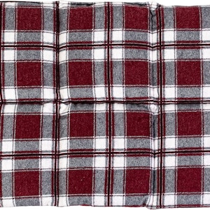 Large 6-chamber heat pad 40 x 30 cm | Flannel check-red | Grain pillow, cherry stone pillow, spelt pillow, and much more, e.g. for back, stomach, etc.