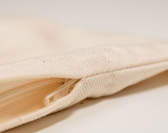 Twill ticking, raw white - with zipper. 100% cotton - cover ideal for filling your own pillows - ticking = empty pillowcase