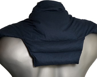 Nackenkissen Komfort | dunkelblau | Körnerkissen | Wärme- & Kältekissen 5-Kammer Rücken Schulter Nacken | Kirschkerne, Leinsamen uvm