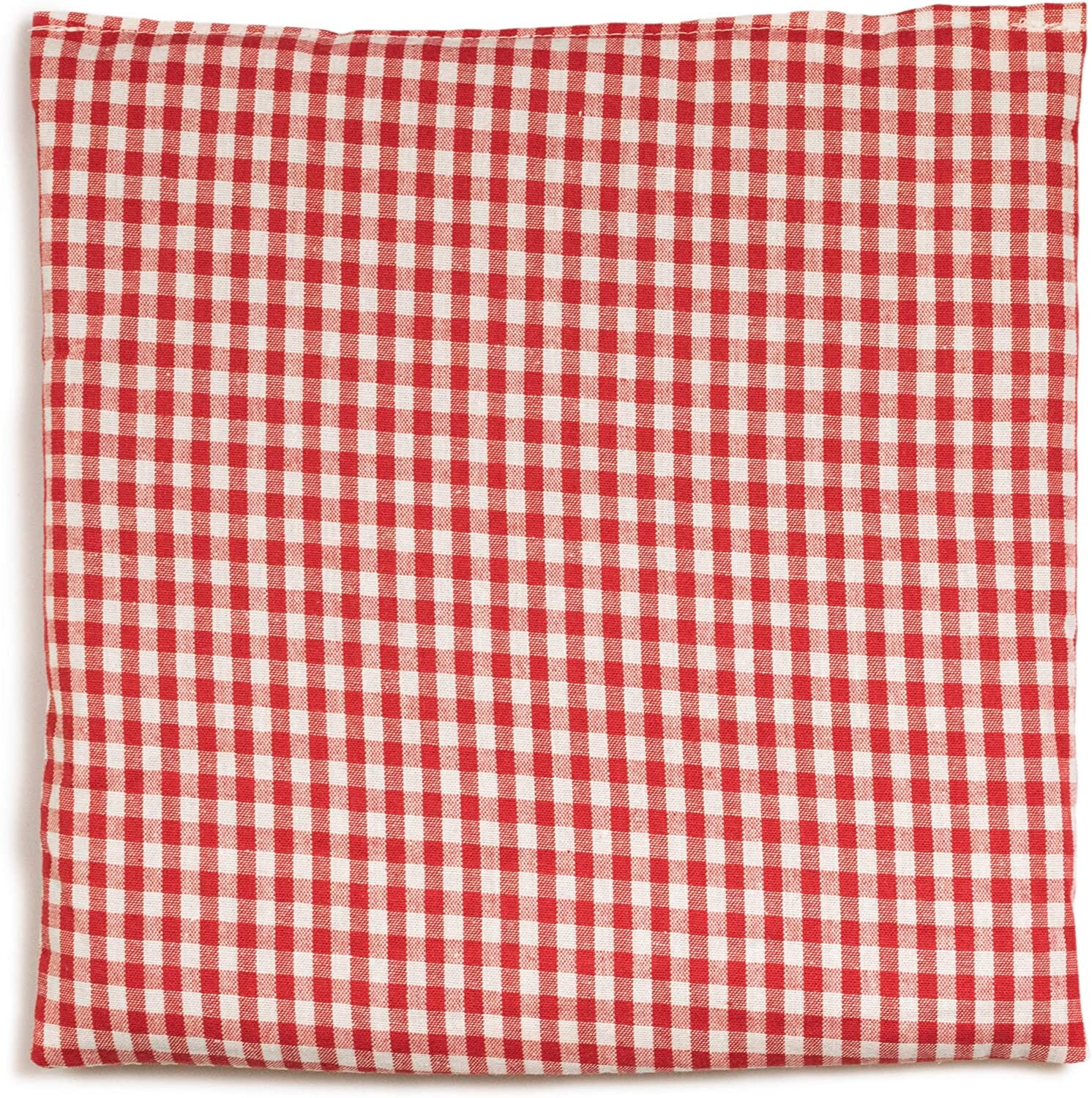 Körnerkissen 24x24cm | rot-weiß | Wärmekissen, Kältekissen für Mikrowelle & Backofen | Dinkel, Kirschkern, Leinsamen, Traube