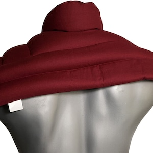 Shoulder & neck pillow with collar wine red Heat cushions various grain cushion fillings: cherry stone, linseed and much more image 1