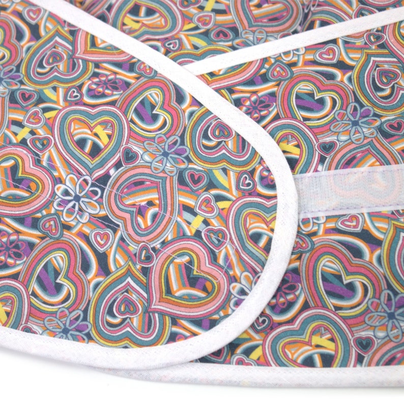 Belt with Velcro fastener for back/lumbar Organic fabric Psychedelic Heart Grain cushion approx. 135 cm long 7-chamber Heat pad to tie around image 7
