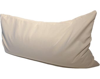 Bio-Dinkelspelzkissen 40x80cm, Köper-Baumwolle rohweiß, mit Bio-Dinkelspelz, 80x40cm