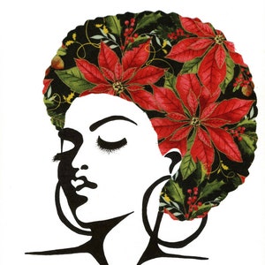 Poinsettia Afro Hoops Card