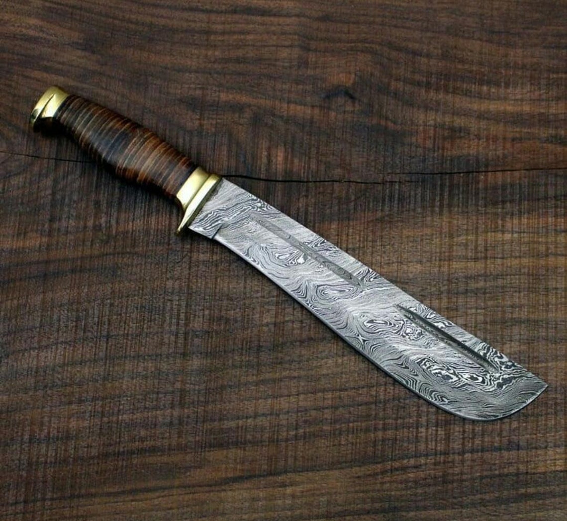 Handmade Damascus Steel Machete Knife Etsy