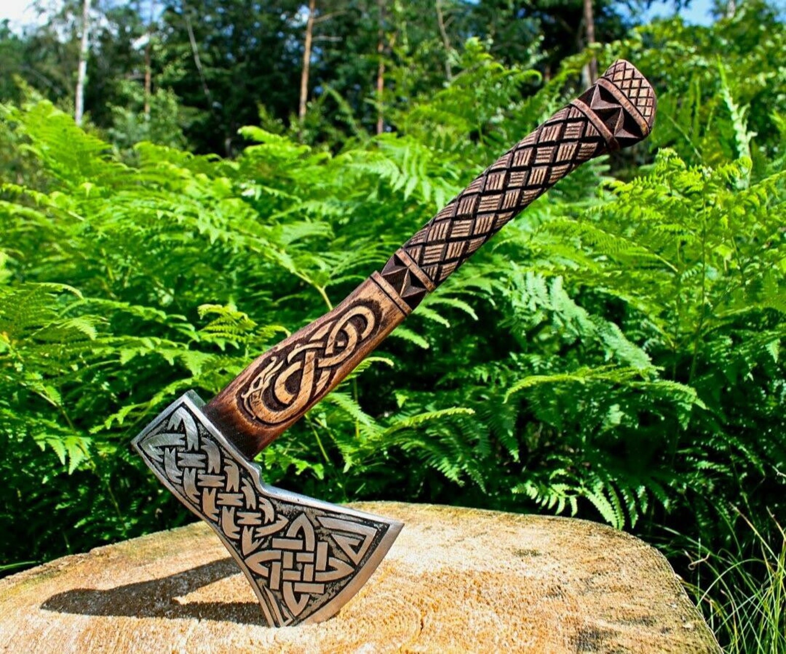 Custom Handmade Viking Axe Amazing Handmade Engraved Handle Etsy