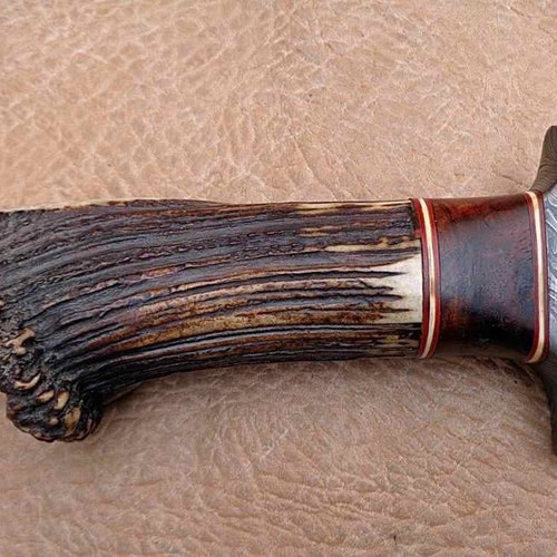 Handmade Damascus Steel Bowie Knife with shops Deer Stag !!!!