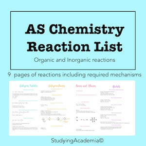 AS Chemistry Reaction List