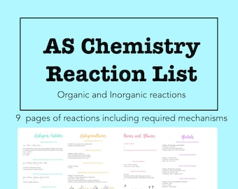 AS Chemistry Reaction List