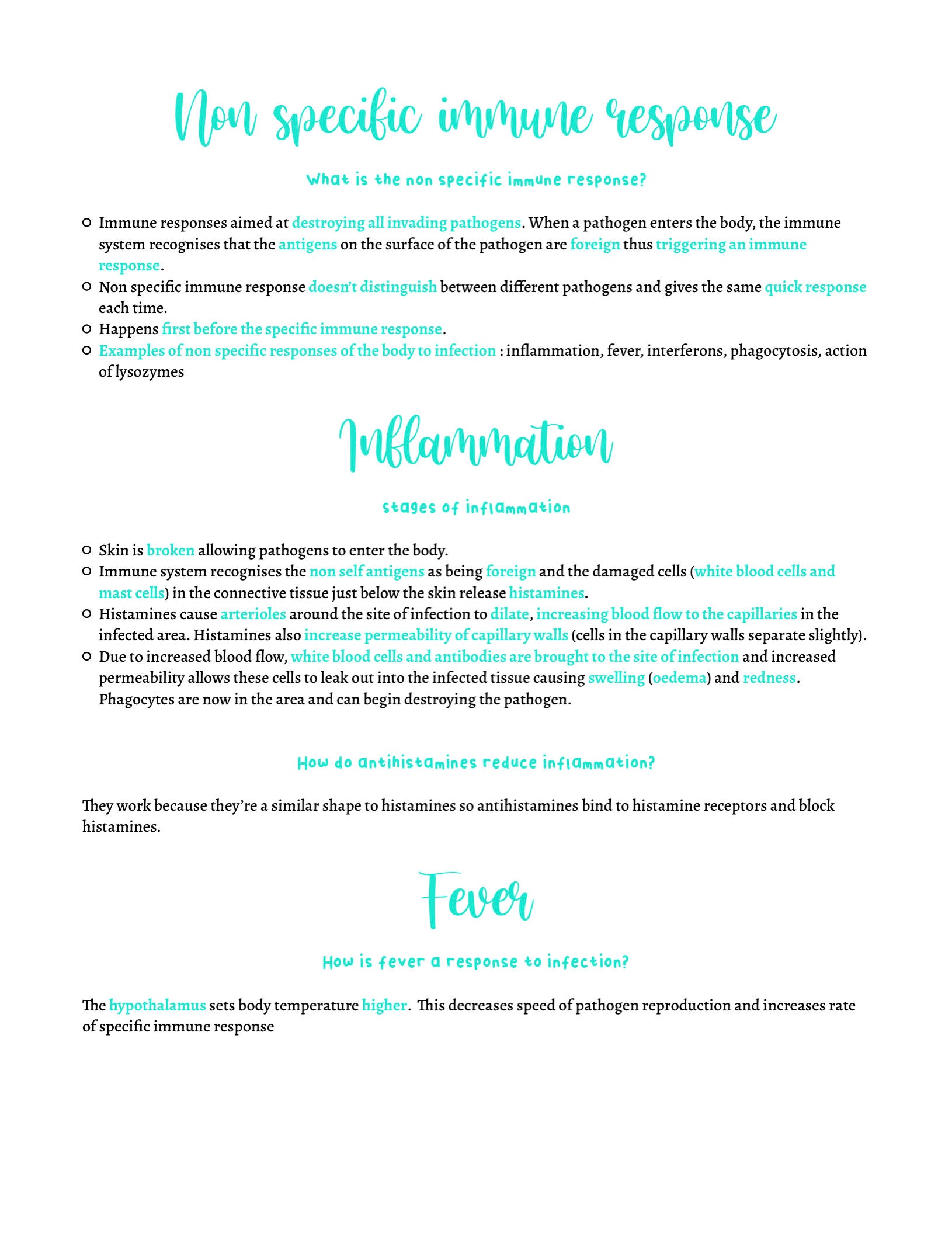 A Level Biology Notes : Infection and Immunity - Etsy