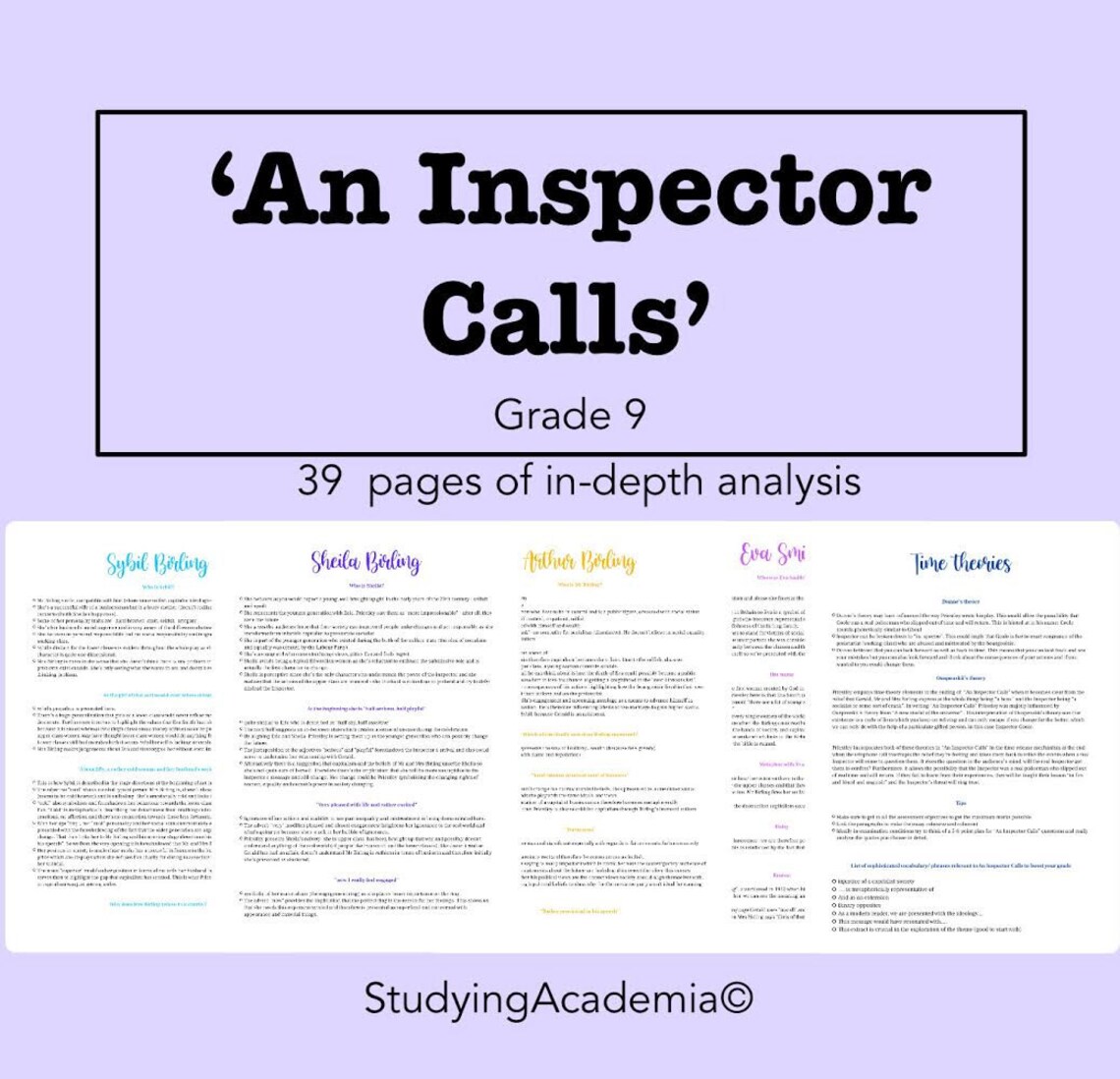 An Inspector Calls Quotes Gcse Revision Poster Goole In 2020 Grade 9