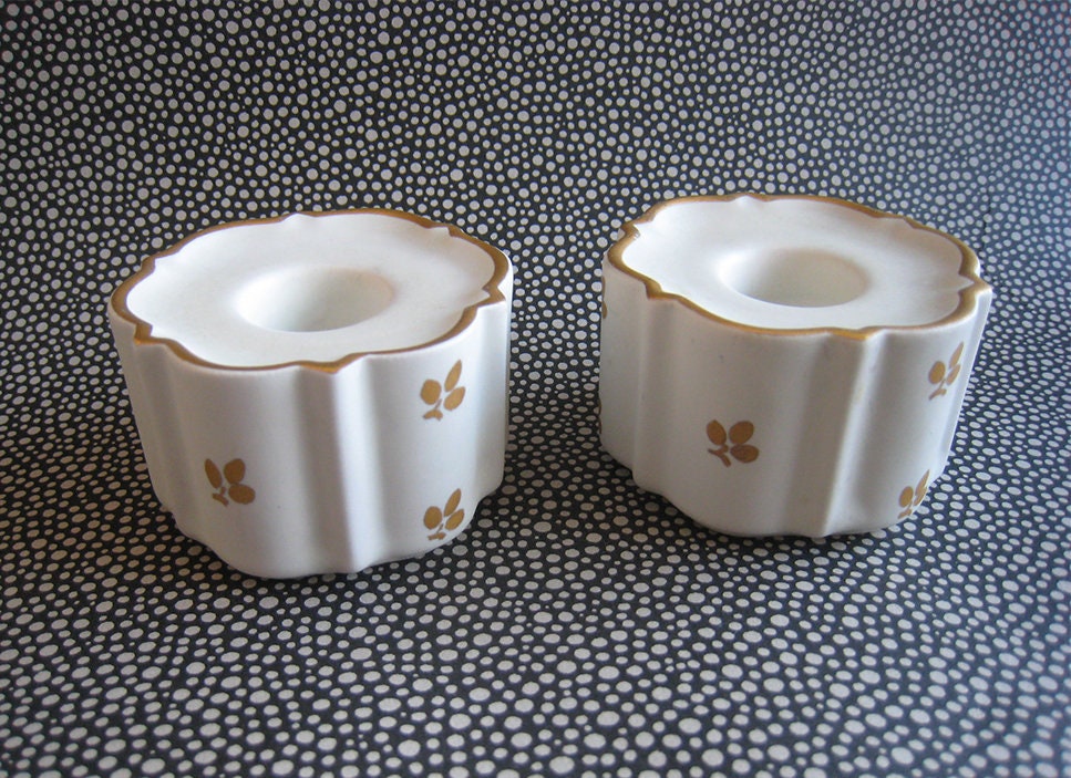 Pair of Candle holder, Guldcarrara, Wilhelm Kåge Gustavsberg