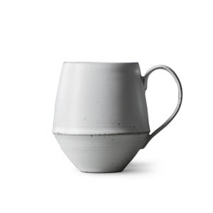 Handcrafted Ceramic Coffee Mug - Speckled White, 8.5 Oz, Matte Glaze, Eco-Friendly, 6.4 cm Caliber x 10 cm Tall