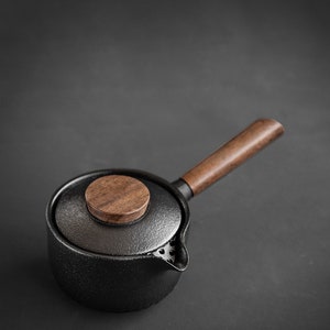 ChinaTeaGift Théière en céramique avec poignée en bois Black Tea Pot image 9