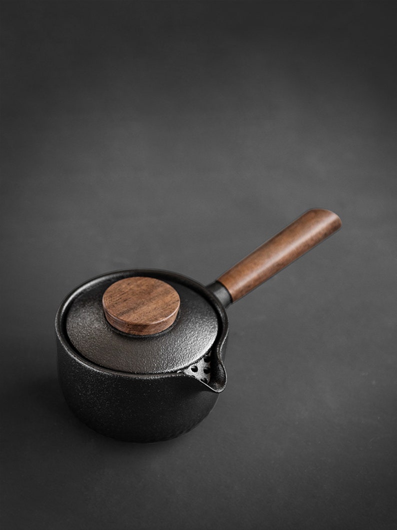 ChinaTeaGift Théière en céramique avec poignée en bois Black Tea Pot image 9