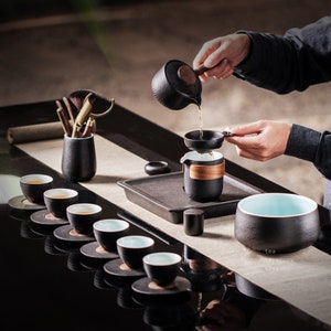 ChinaTeaGift Théière en céramique avec poignée en bois Black Tea Pot image 8