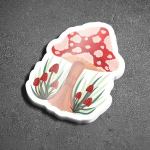 Mushroom Sticker, Mushroom, Durable Laptop Sticker, Vinyl Sticker, Gift for Mycologist