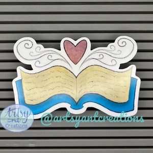 Blue Book Lover Sticker, Book Sticker, Durable Laptop Sticker, Gift for Book Lover, Bibliophile, Vinyl Sticker