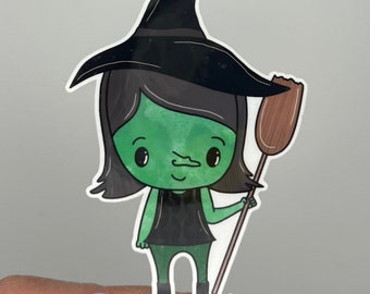 Cute Witch Sticker, Witchy Sticker, Durable Laptop Sticker, Gift for Witch Lover, Witchy girl, Halloween, Vinyl Sticker