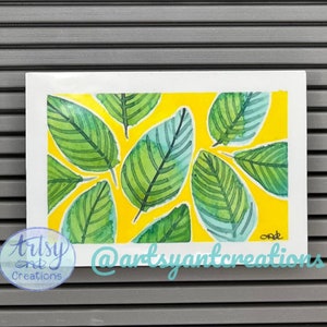 Leaves Sticker, Watercolor Leaves Sticker, Durable Laptop Sticker, Gift for Plant Lover, Plant Sticker, Vinyl Sticker