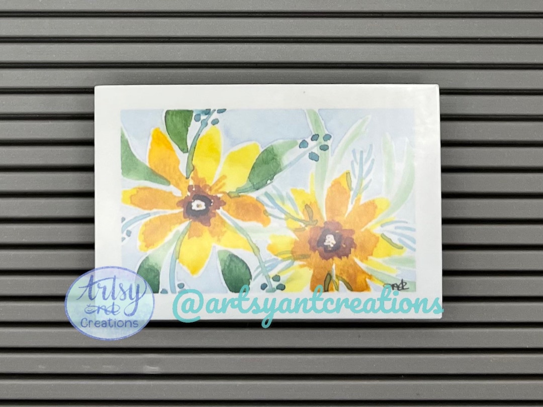 Floavour Poster Sticker Floral Sticker, Watercolor Flowers Sticker, Durable Laptop Sticker ...