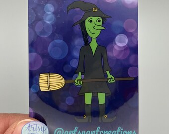 Witchy Woman, Cute Witch Sticker, Witchy Sticker, Durable Laptop Sticker, Gift for Witch Lover, Halloween, Vinyl Sticker