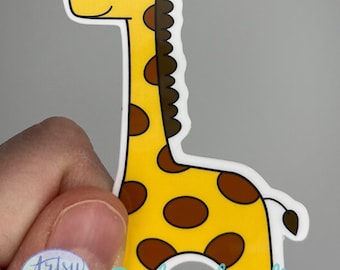 Adesivo de girafa, Adesivo fofo de girafa, Adesivo durável para laptop, Presente para amantes de girafas, Adesivo de vinil