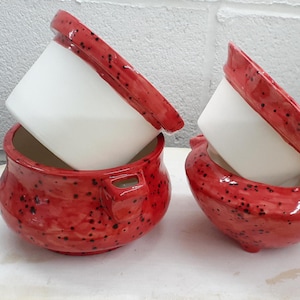 Violet Pots. 2 Sizes , 2 Glaze Colors of Self Watering Violet Pots, Ruffled Violet Pots