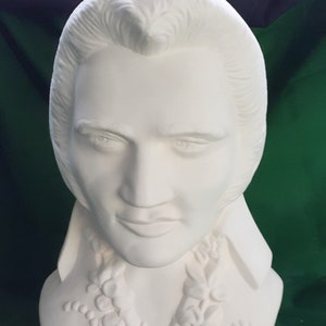 Elvis Statue, Paint Your Own Bisque, Elvis Jumpsuit, Elvis with Leis, Elvis Bust in Jumpsuit with Leis