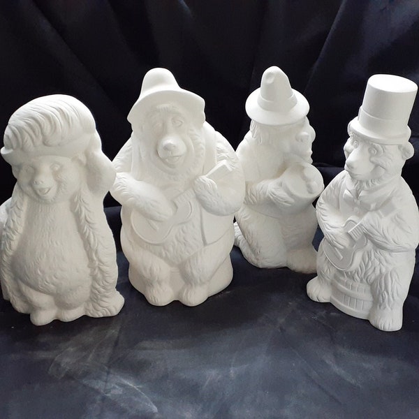 Bisque Disney Characters, Unpainted Country Bear Jamboree Characters, Paint Your Own Ceramic Bisque Vintage Disney Character Molds