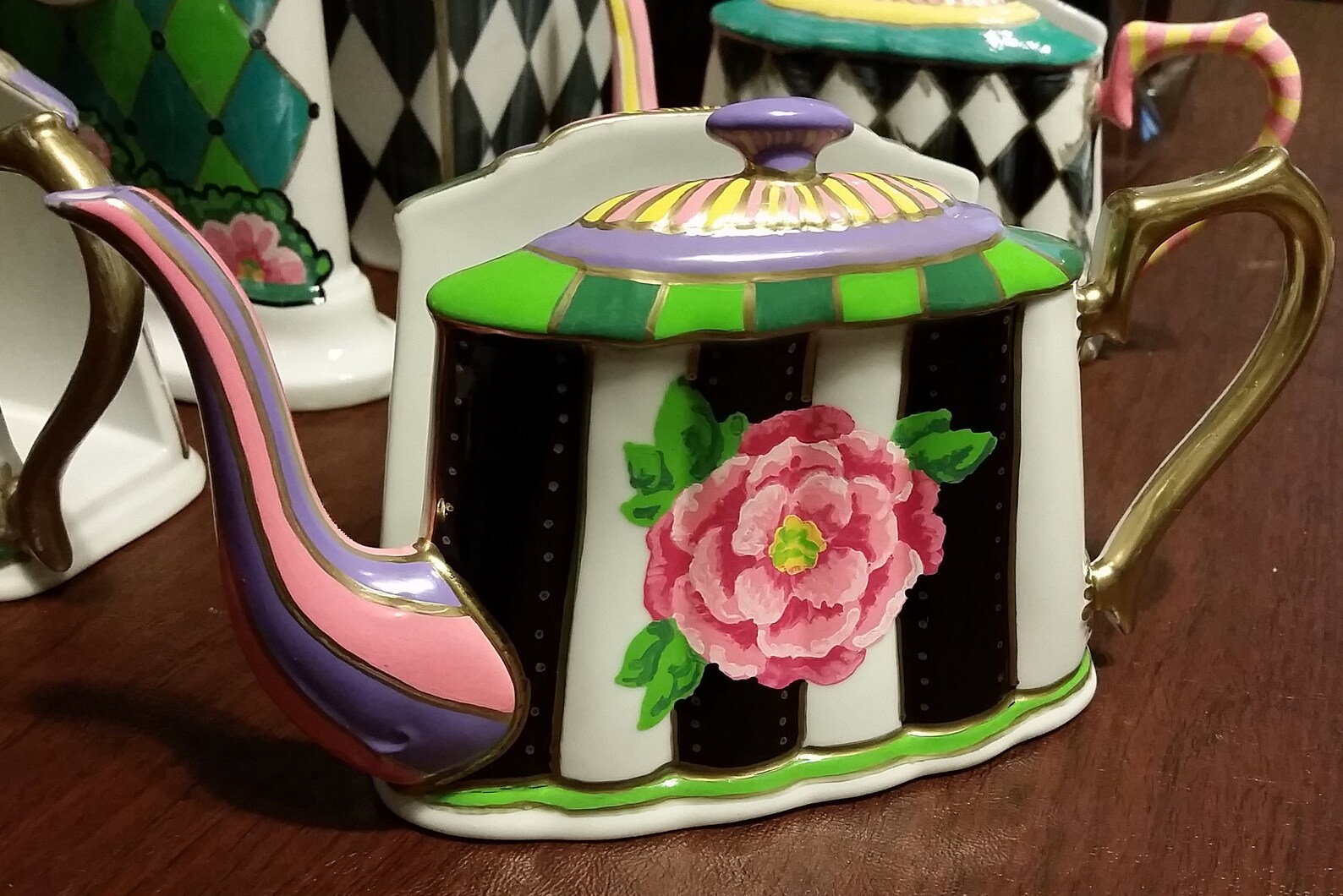 Ceramic Napkin Holder Hand Painted Personalized Teapot Shaped Etsy