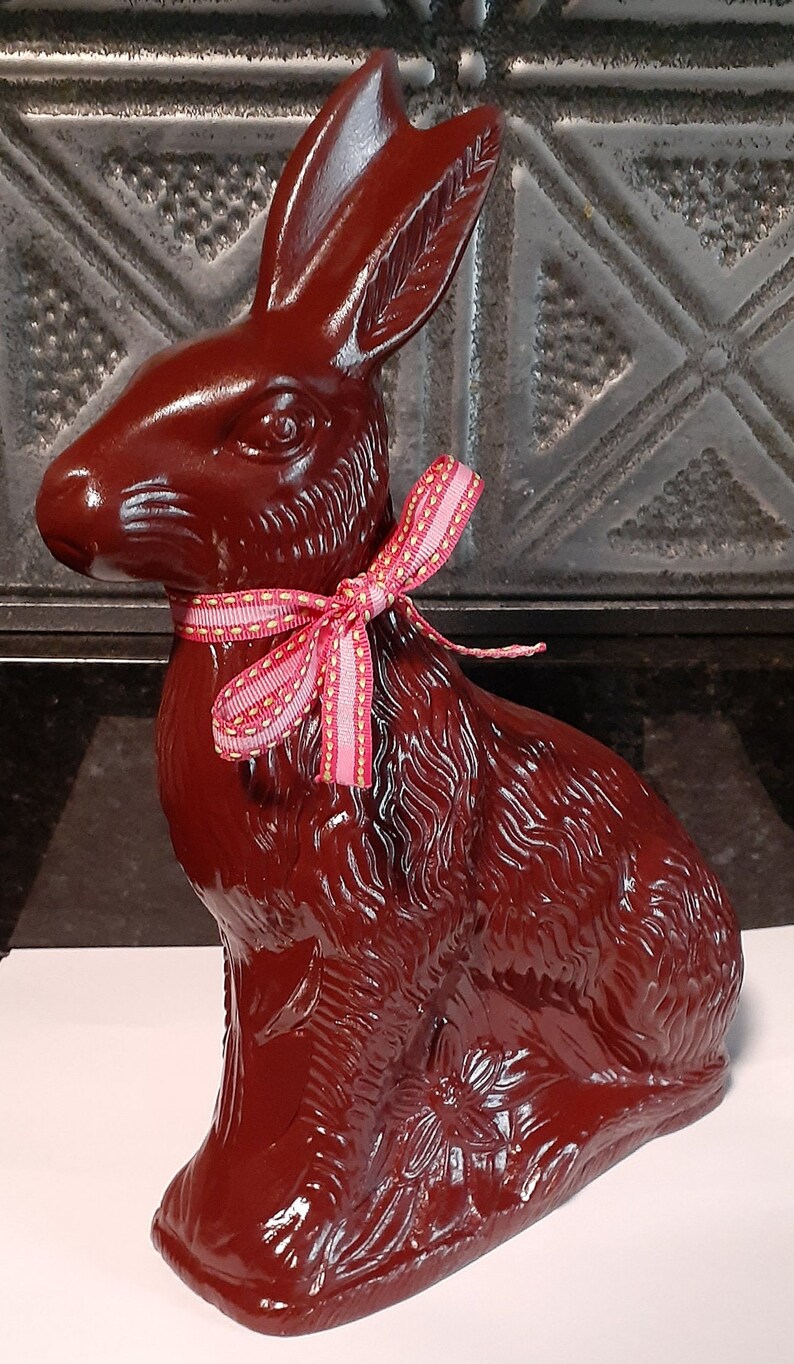 Ceramic Chocolate Rabbit, Hand Painted and Glaze Coated Easter ...