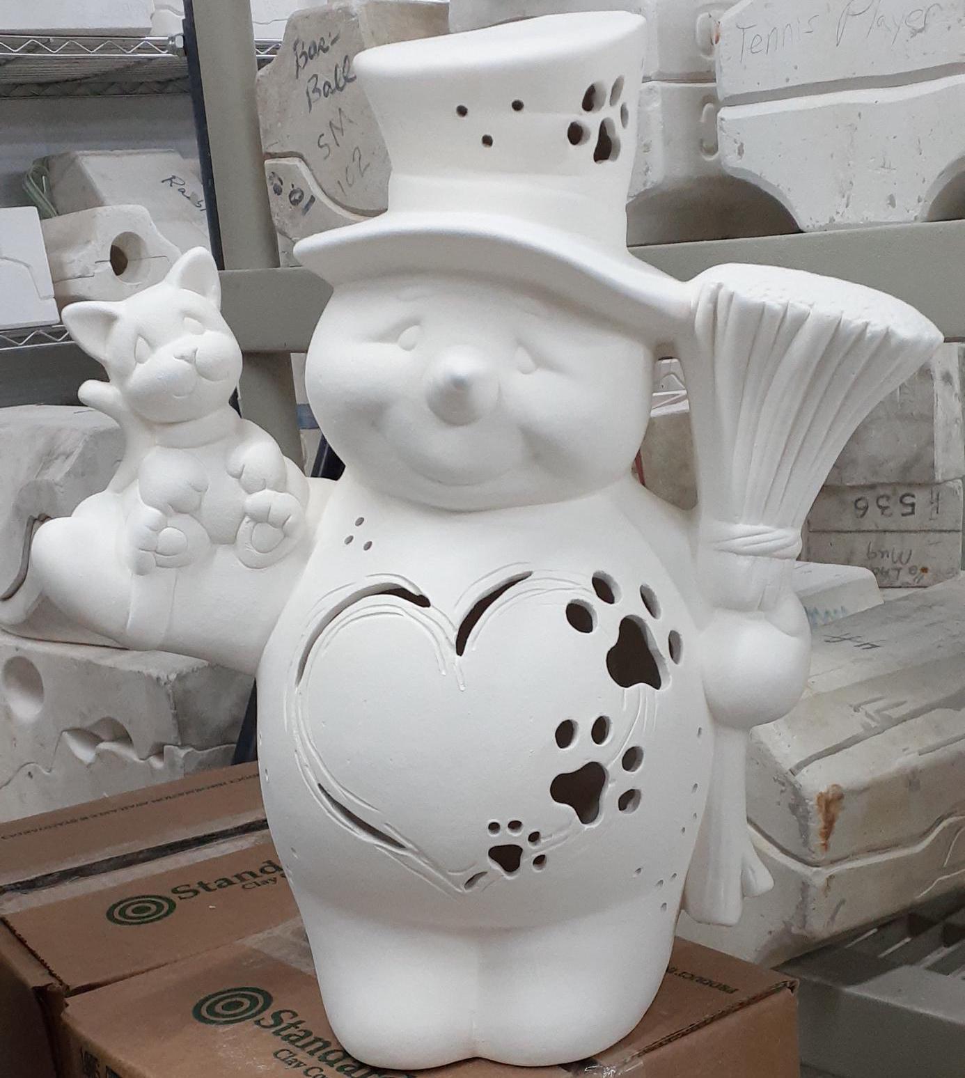 Jack the Snowman, Paint Your Own Bisque Snowman, Fully Painted Snowman ...