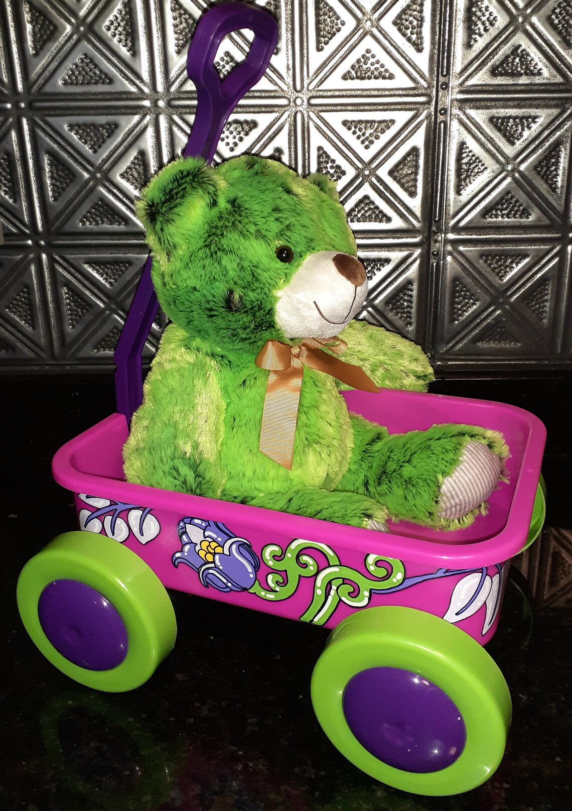 Childrens Toy Wagon With Stuffed Bear Hand Painted & Etsy