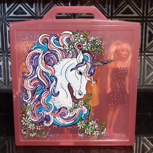 Hand Painted Personalized Doll Carry Case, Play Date Dollcase, 4 Play Dolls Included