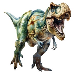 T-Rex Watercolor Clipart, High Quality 300 DPI Transparent Png File, Dinosaur Clipart, Dinosaur Png, Watercolor Clipart, Instant Download