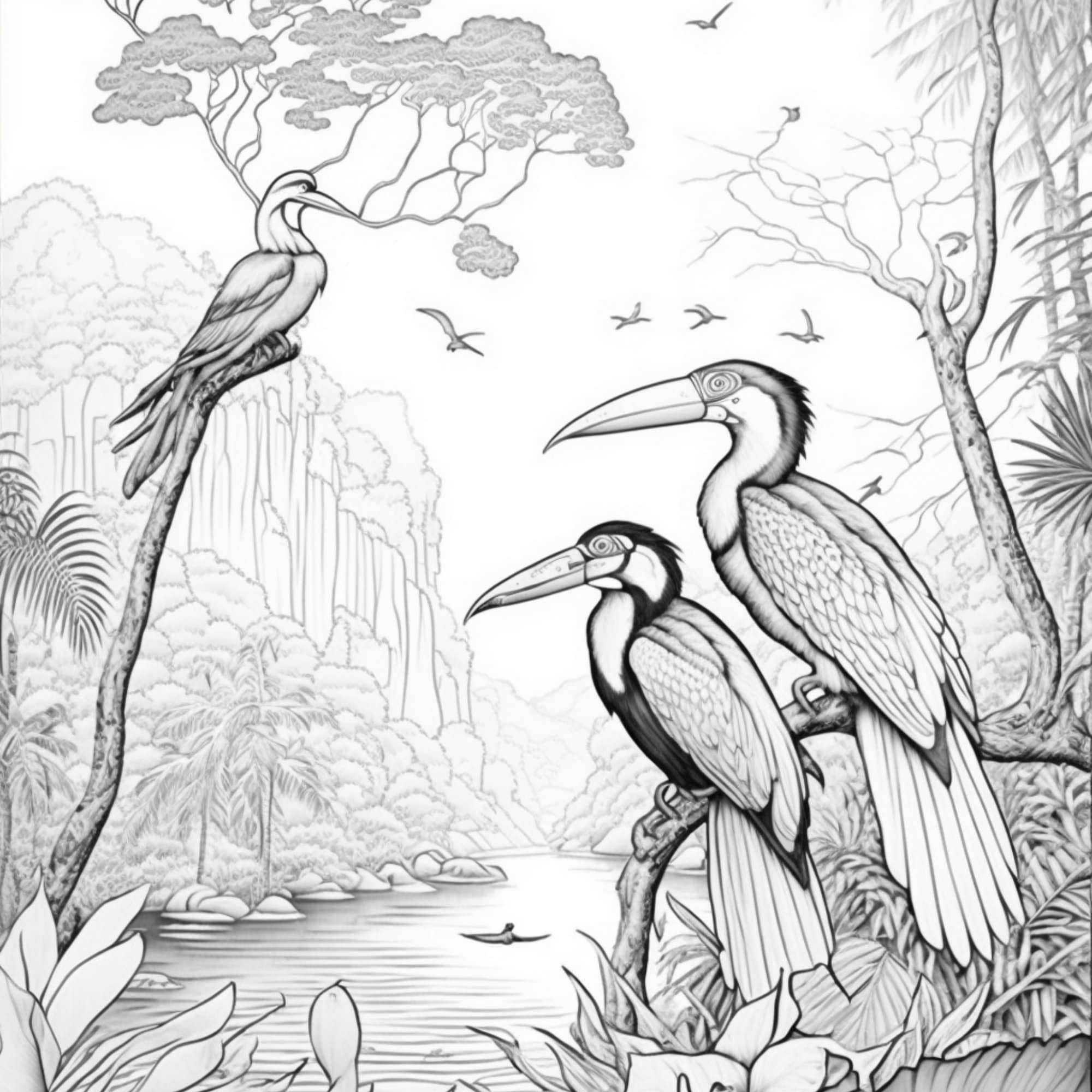 10 Beautiful Birds Printable Coloring Pages, Coloring Sheets for Adults