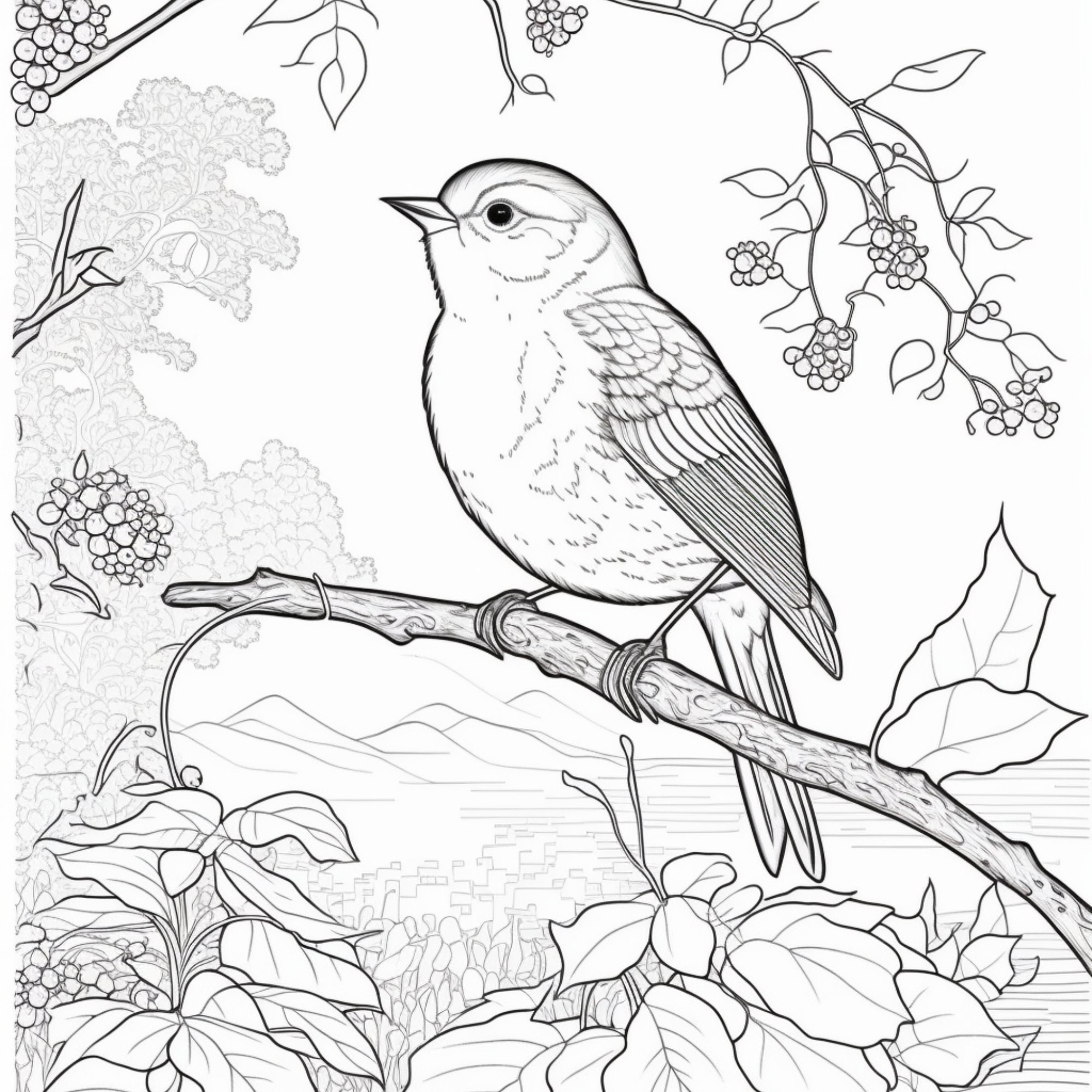 Simple Satisfying Large Print Coloring Book: Birds In The Trees 2 by  Coloringship Studio