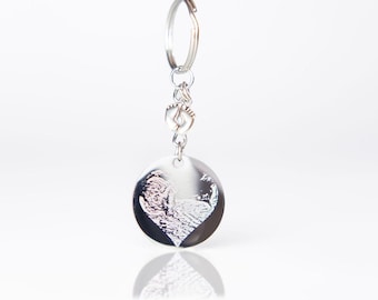 Photo Engraved Baby Scan Keyring | Stainless Steel, Baby Feet Charm