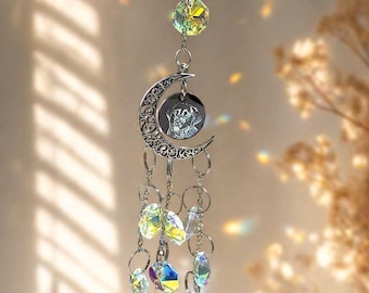 Personalised moon and star suncatcher custom photo engraved