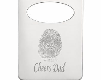 Memorial Fingerprint Photo Engraved Bottle Opener Fridge Magnet