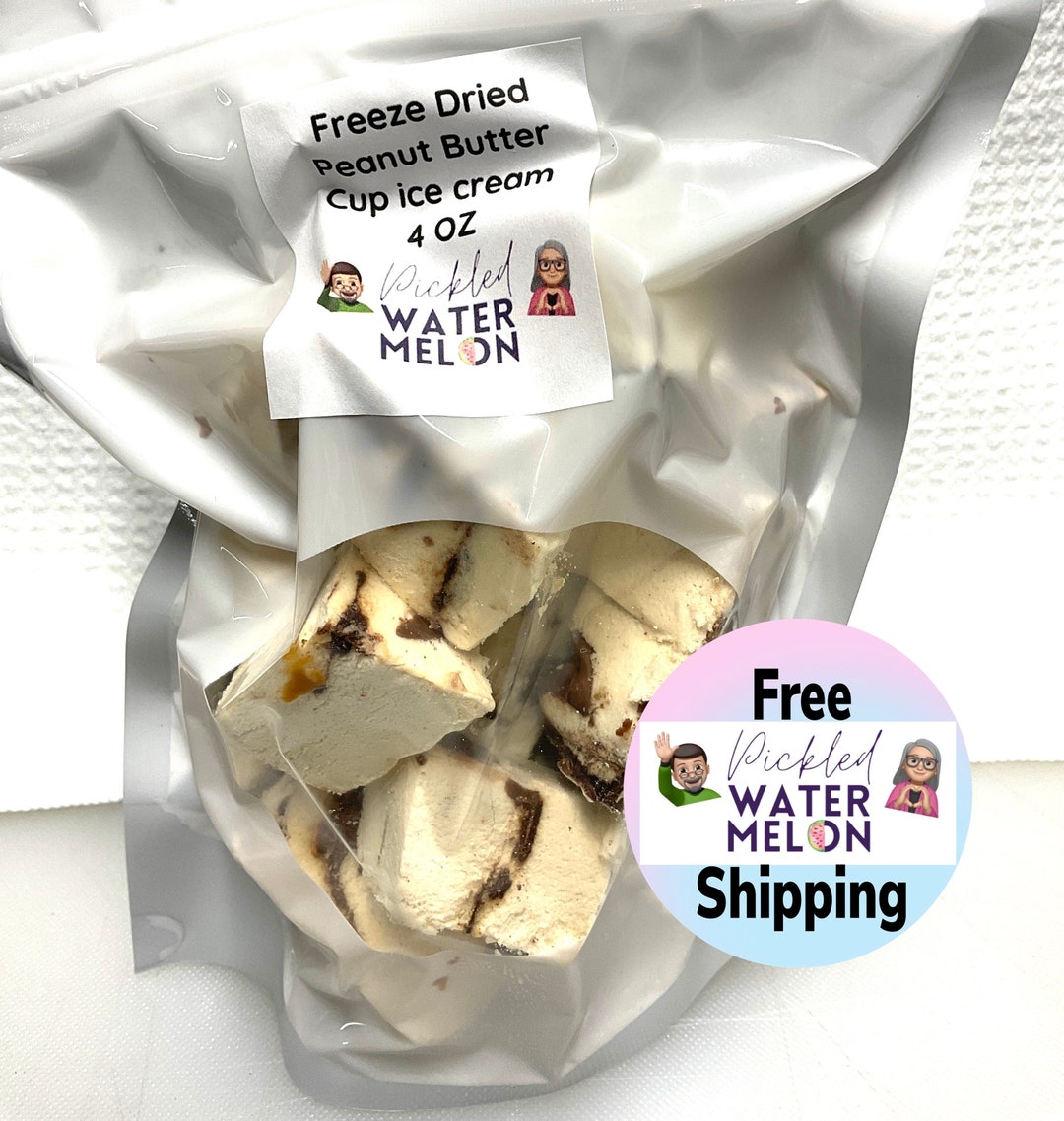 4 OZ Freeze Dried Peanut Butter Cup Ice Cream Pieces Etsy