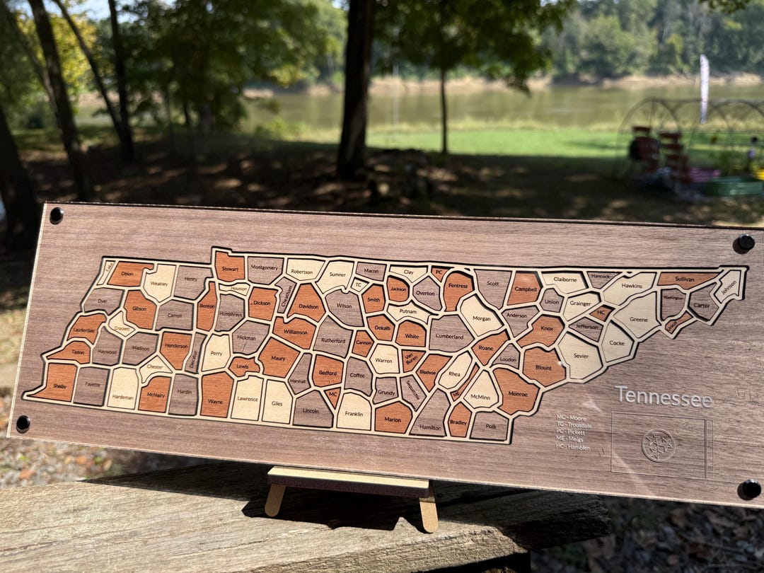 State Map With Inlay Tennessee County Map Wood Inlay - Etsy