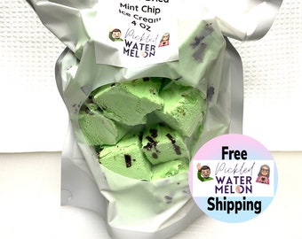 4 OZ Freeze Dried Mint Chip Ice Cream Pieces