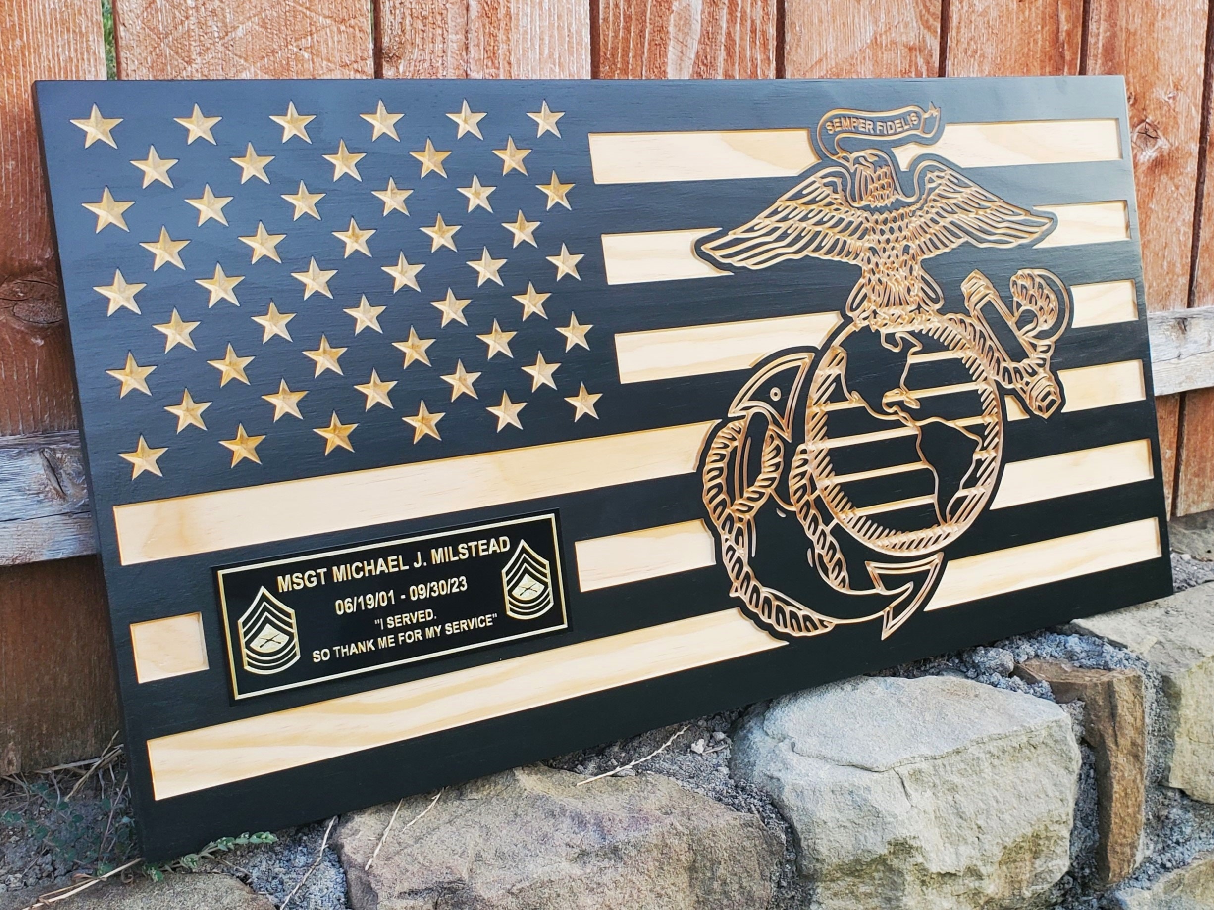 Custom Proud Veteran of the US Army usmc gifts office desk organizer,  Personalized air force office decor wooden desk organizers, Engraved  veteran air