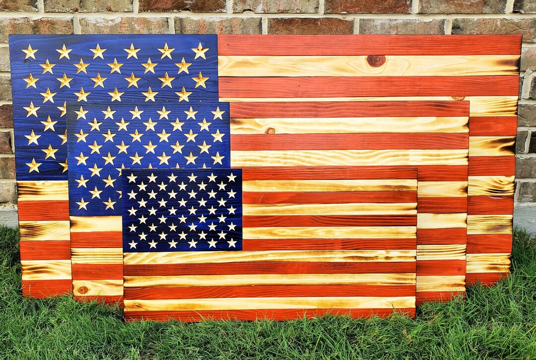 Rustic Wooden American Flag, Veteran Made, Small, Medium, Large