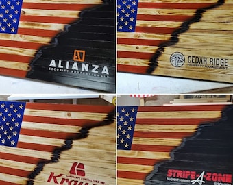 Custom Rustic American Flags, Any Logo on USA flag, Texas Flag.  Custom orders