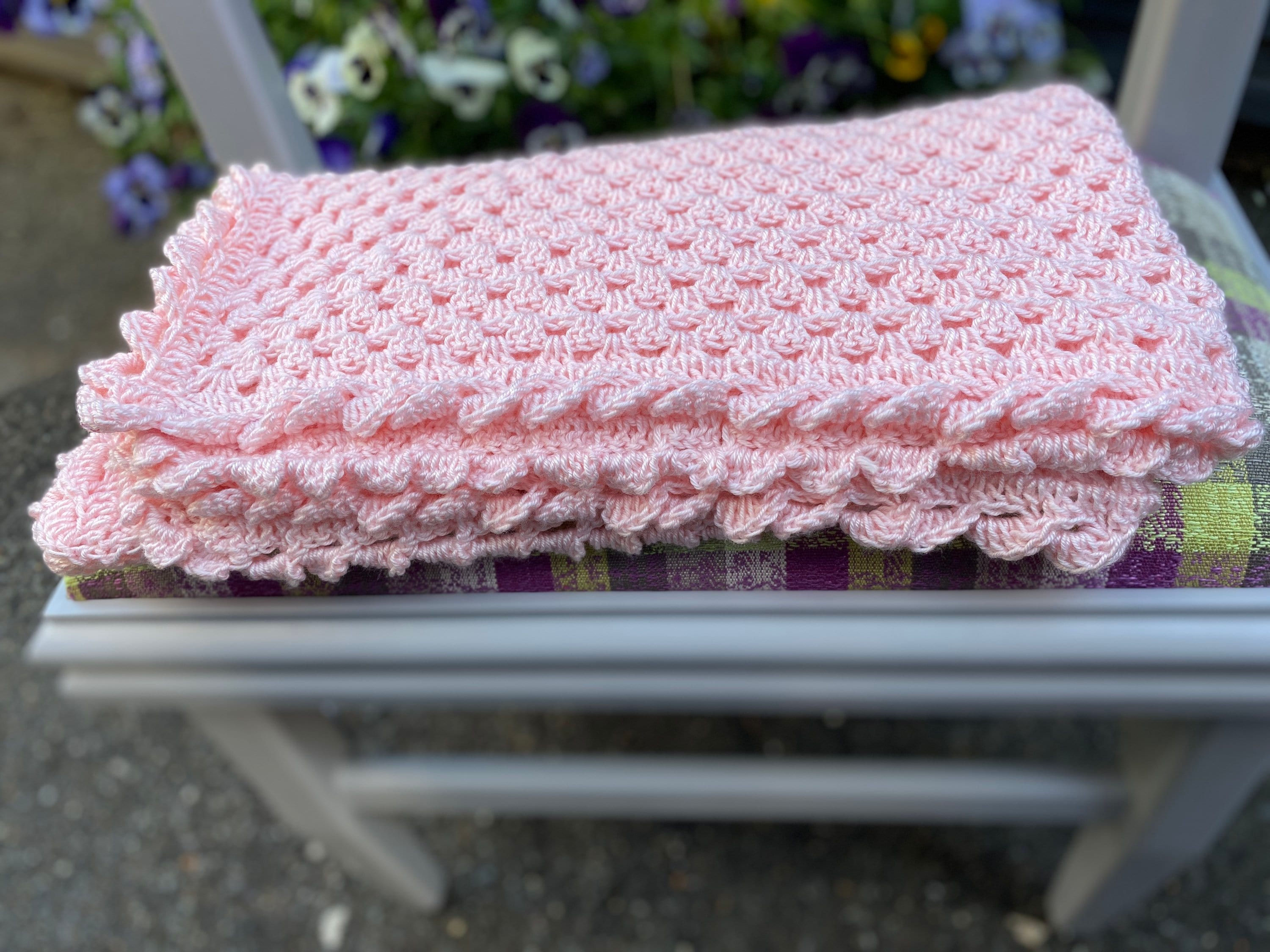 Baby Pink Crocheted Blanket - Etsy UK