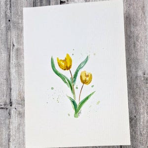 Tarjeta pintada a mano, acuarela, ARTE ORIGINAL, no impresa, tarjeta de felicitación